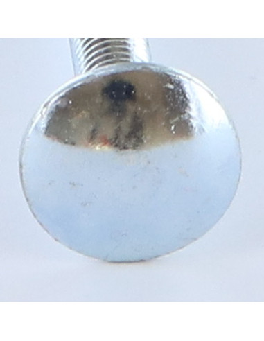 Parafuso cabeça redonda gola quadrada M6X100 rosca total Aço zinco branco