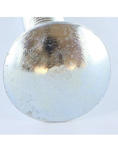 Parafuso cabeça redonda gola quadrada M10X30 rosca total Classe 8.8 Aço zinco branco