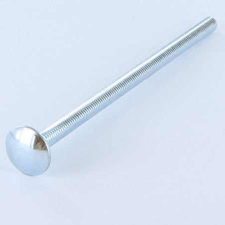 Parafuso cabeça redonda gola quadrada M6X120 rosca total Aço zinco branco