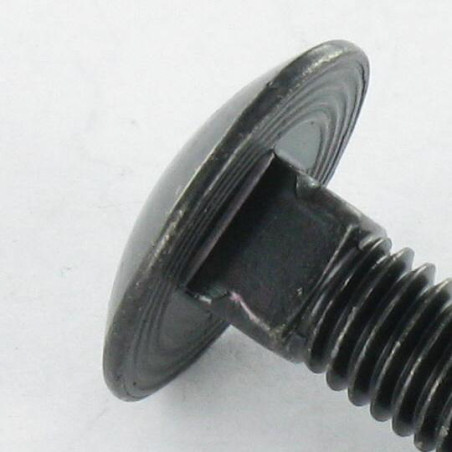 Parafuso cabeça redonda gola quadrada M8X110 rosca total Aço zinco preto
