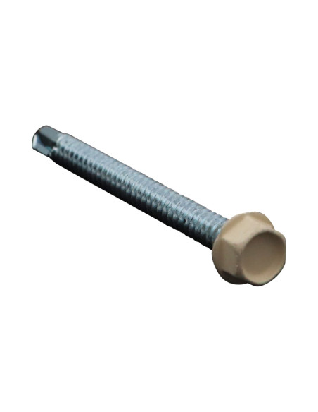 Autoperfurante cabeça hexagonal 6,3X75 rede de chapa Aço zinco branco LAQ RAL 1015 marfim claro