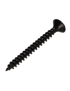 Parafuso de madeira aglomerado cabeça fresada Pozi PZ6 3,5 x 35 rosca total Aço zinco preto 2