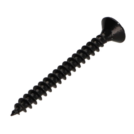 Parafuso de madeira aglomerado cabeça fresada Pozi PZ6 3,5 x 35 rosca total Aço zinco preto