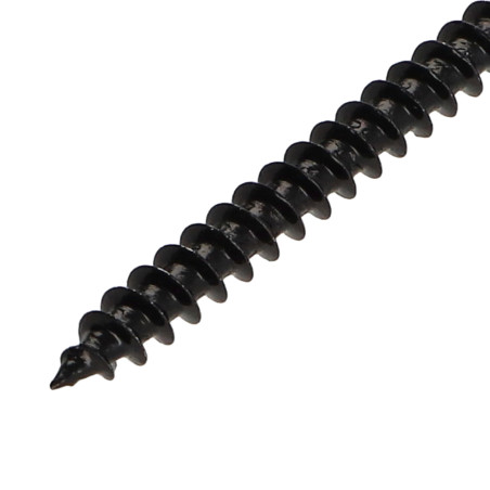 Parafuso de madeira aglomerado cabeça fresada Pozi PZ6 3,5 x 35 rosca total Aço zinco preto
