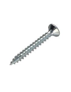 Parafusos de madeira e aglomerado TEKOR cabeça fresada dentado 4,5X40 TORX T20 Aço zinco branco rosca total cut 2