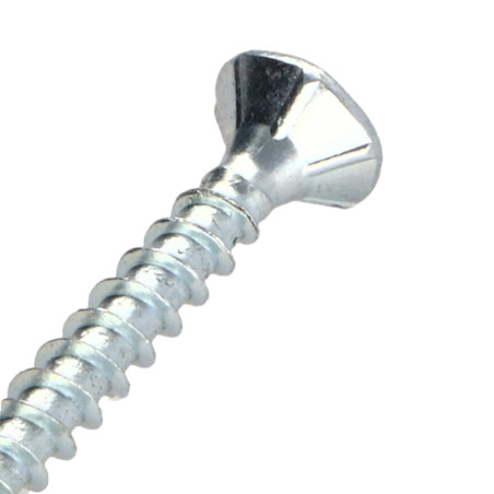 Parafusos de madeira e aglomerado TEKOR cabeça fresada dentado 4,5X40 TORX T20 Aço zinco branco rosca total cut