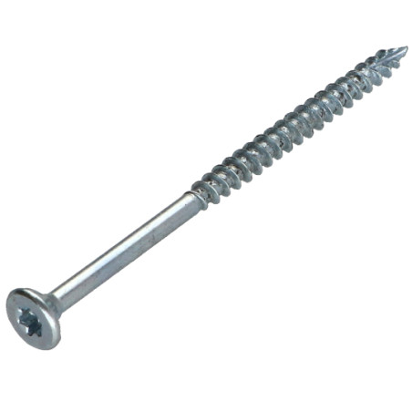 Parafusos de madeira e aglomerado TEKOR cabeça fresada dentado 4X60 roscado sobre 36 TORX T20 Aço zinco branco cut