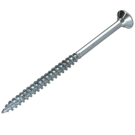 Parafusos de madeira e aglomerado TEKOR cabeça fresada dentado 4X60 roscado sobre 36 TORX T20 Aço zinco branco cut