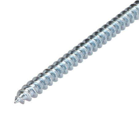 Parafuso de madeira aglomerado cabeça fresada Pozi PZ7 6X200 rosca parcial Aço zinco branco