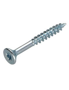 Parafusos de madeira e aglomerado TEKOR cabeça fresada dentado 5X50 roscado sobre 30 TORX T25 Aço zinco branco cut