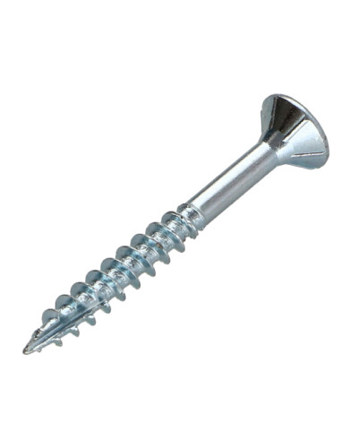 Parafusos de madeira e aglomerado TEKOR cabeça fresada dentado 5X50 roscado sobre 30 TORX T25 Aço zinco branco cut