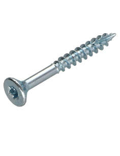 Parafusos de madeira e aglomerado TEKOR cabeça fresada dentado 4,5X50 roscado sobre 30 TORX T25 Aço zinco branco cut
