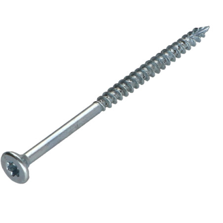 Parafusos de madeira e aglomerado TEKOR cabeça fresada dentado 4X70 roscado sobre 42 TORX T20 Aço zinco branco cut