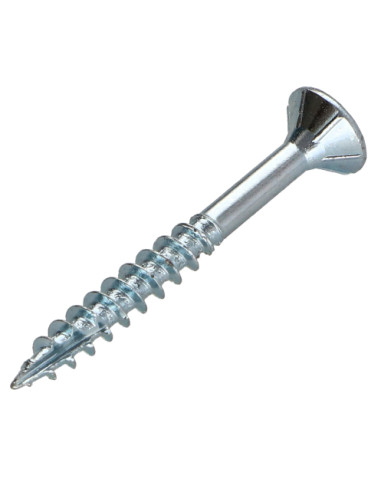 Parafusos de madeira e aglomerado TEKOR cabeça fresada dentado 4,5X50 roscado sobre 30 TORX T25 Aço zinco branco cut