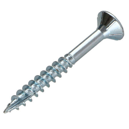 Parafusos de madeira e aglomerado TEKOR cabeça fresada dentado 4,5X50 roscado sobre 30 TORX T25 Aço zinco branco cut