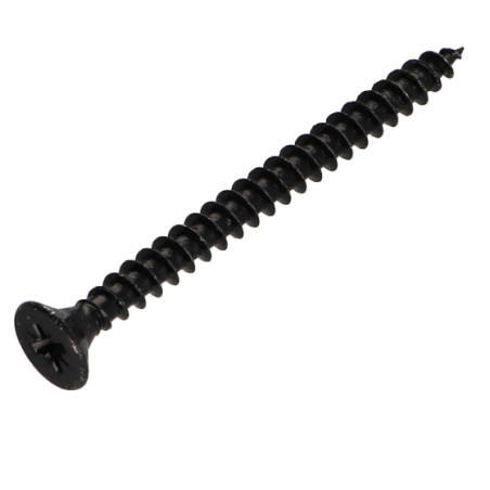 Parafuso de madeira aglomerado cabeça fresada Pozi PZ7 6X60 rosca total Aço zinco preto