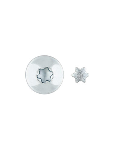 PARAFUSO dobradiça Seguro 2 peças TORX T40 7X80 Aço zinco branco