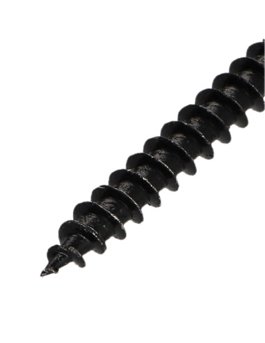 Parafuso de madeira aglomerado cabeça fresada Pozi PZ7 6X60 rosca total Aço zinco preto