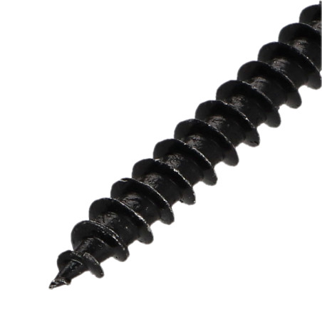 Parafuso de madeira aglomerado cabeça fresada Pozi PZ7 6X60 rosca total Aço zinco preto
