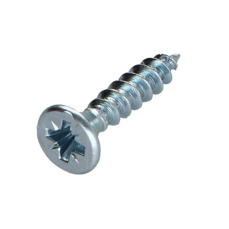Parafuso de madeira aglomerado cabeça fresada P2 3,5 x 15 Aço zinco branco rosca total Aço zinco branco