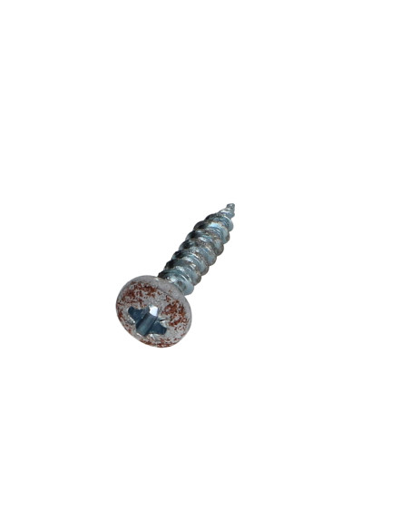 Parafuso de madeira aglomerado cabeça redonda Pozi PZ6 4X20 Aço zinco branco corrosão