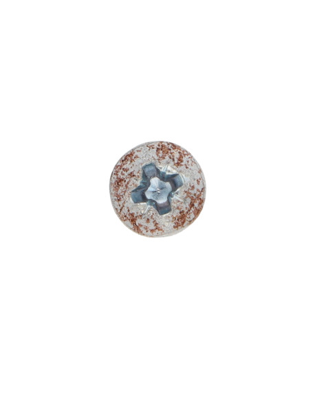 Parafuso de madeira aglomerado cabeça redonda Pozi PZ6 4X20 Aço zinco branco corrosão