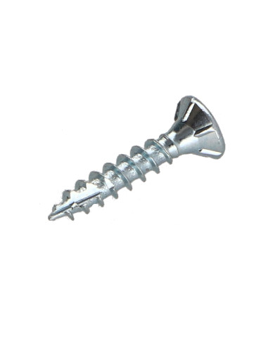 Parafuso de madeira aglomerado cabeça fresada TORX T10 3X25 rosca total Aço zinco branco microparafusos