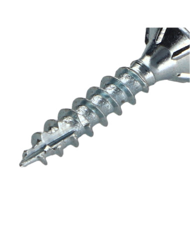 Parafusos de madeira e aglomerado TEKOR cabeça fresada dentado 5X25 TORX T25 Aço zinco branco rosca total cut ponto
