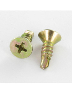 Autoperfurante cabeça fresada 5X65 roscado sobre 30 Parafuso com Cabeça com Fenda quadrada 2 Phillips 2 Dicromato