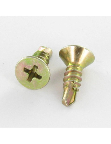 Autoperfurante cabeça fresada 5X65 roscado sobre 30 Parafuso com Cabeça com Fenda quadrada 2 Phillips 2 Dicromato