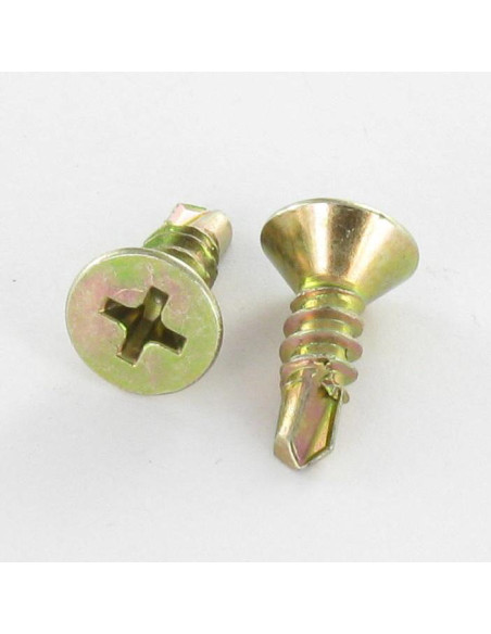 Autoperfurante cabeça fresada 5X65 roscado sobre 30 Parafuso com Cabeça com Fenda quadrada 2 Phillips 2 Dicromato