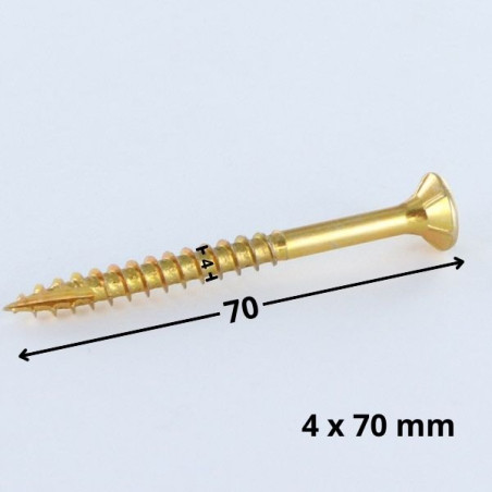 Parafusos de madeira e aglomerado TEKOR cabeça fresada dentado 4X70 roscado sobre 42 TORX T20 ZBCR3+ cut ponto