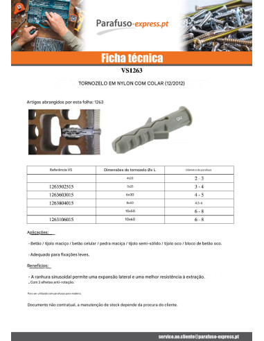 Bucha Nylon com colar 8X40 cinzenta - Parafuso Express