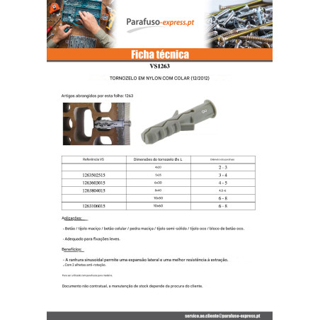 Bucha Nylon com colar 8X40 cinzenta - Parafuso Express