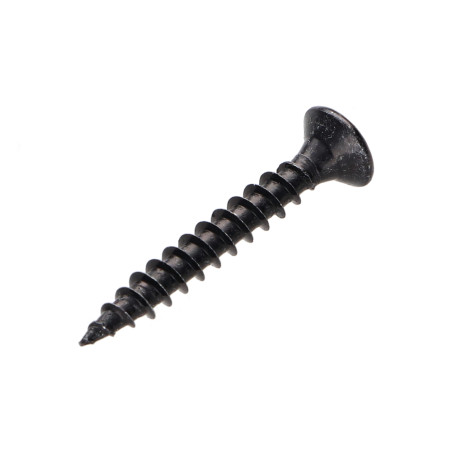 Parafuso de madeira aglomerado cabeça fresada Pozi PZ6 3,5 x 30 rosca total Aço zinco preto