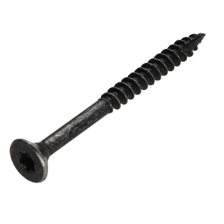 Parafuso de madeira aglomerado cabeça fresada TORX T25 5X60 roscado sobre 36 Aço zinco preto