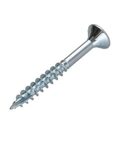 Parafusos de madeira e aglomerado TEKOR cabeça fresada dentado 3,5X50 roscado sobre 30 TORX T15 Aço zinco branco cut