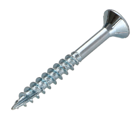Parafusos de madeira e aglomerado TEKOR cabeça fresada dentado 3,5X50 roscado sobre 30 TORX T15 Aço zinco branco cut