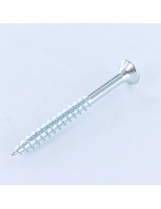 Parafuso de madeira aglomerado cabeça fresada TORX T20 4X80 roscado sobre 48 Aço zinco branco 2