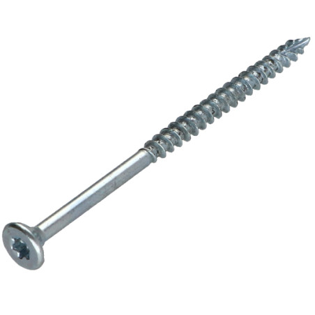 Parafusos de madeira e aglomerado TEKOR cabeça fresada dentado 6X70 roscado sobre 42 TORX T30 Aço zinco branco cut
