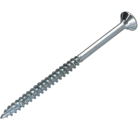 Parafusos de madeira e aglomerado TEKOR cabeça fresada dentado 6X70 roscado sobre 42 TORX T30 Aço zinco branco cut