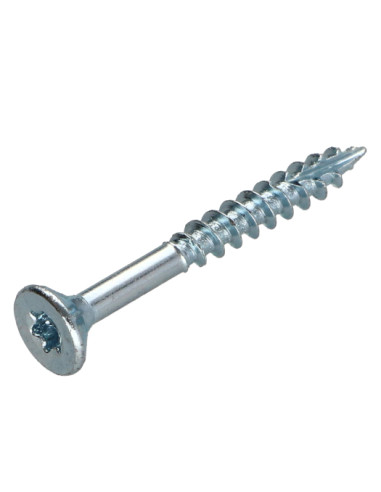 Parafusos de madeira e aglomerado TEKOR cabeça fresada dentado 3,5 x 35 roscado sobre 21 TORX T15 Aço zinco branco