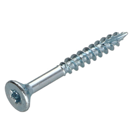 Parafusos de madeira e aglomerado TEKOR cabeça fresada dentado 3,5 x 35 roscado sobre 21 TORX T15 Aço zinco branco