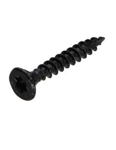 Parafusos de madeira e aglomerado TEKOR cabeça fresada dentado 4,5 x 30 TORX T25 Aço zinco preto rosca total cut