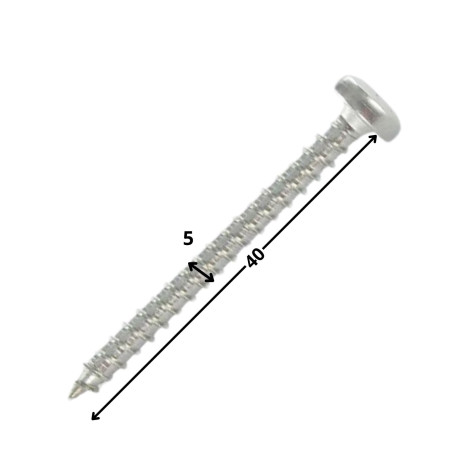 Parafuso de madeira aglomerado cabeça redonda 5X40 TORX T25 Aço zinco branco