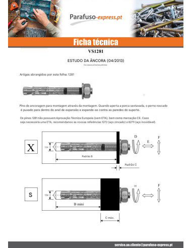 Bucha metálica Fixações M10X100 Aço zinco branco