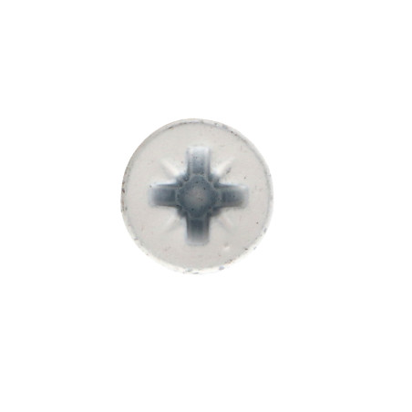 Parafuso de madeira aglomerado cabeça fresada Pozi PZ6 4X30 rosca total Aço zinco branco lacado a branco RAL9016