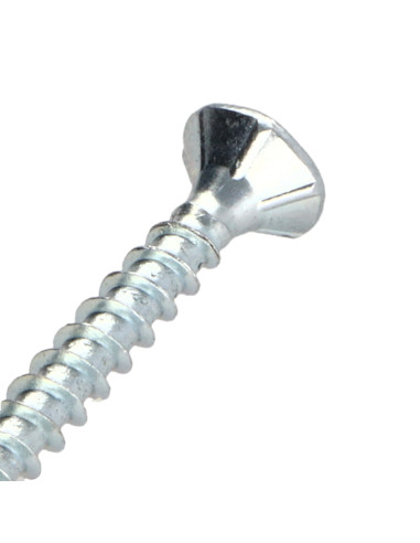 Parafusos de madeira e aglomerado TEKOR cabeça fresada dentado 6X50 TORX T30 Aço zinco branco rosca total cut ponto