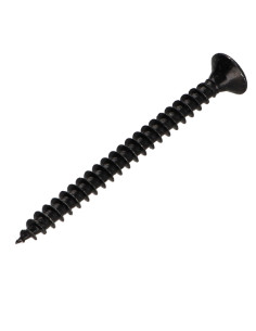 Parafuso de madeira aglomerado cabeça fresada Pozi PZ6 5X60 rosca total Aço zinco preto 2