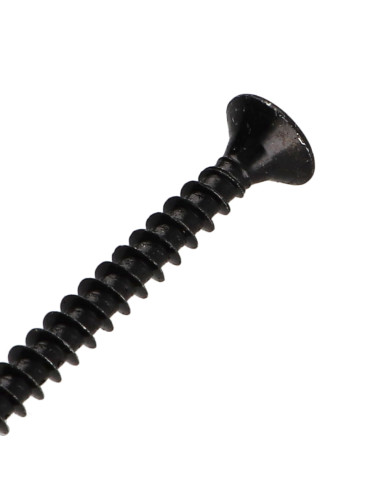 Parafuso de madeira aglomerado cabeça fresada Pozi PZ6 5X60 rosca total Aço zinco preto